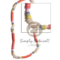 Orange blue green yellow 4-5mm coconut pukalet combination