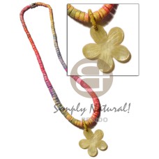 Graduated multicolored coconut heishe