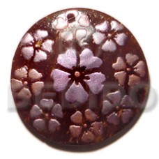 Round 50mm coconut natural brown