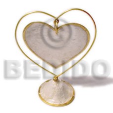 Capiz dangling heart 65mmx80mm35mm