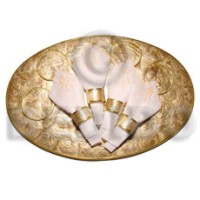 Oval placemat 12x18" smoked capiz