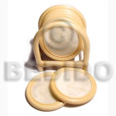 Capiz glass coaster rattan