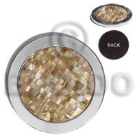 Stainless metal coaster inlaid