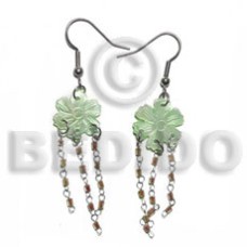 Dangling 15mm grooved pastel green