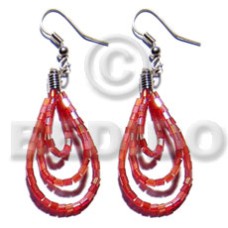 Dangling looped red cut beads