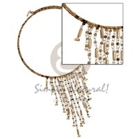 Dangling gold tones glass beads