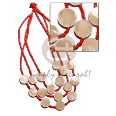 3 layer red glass beads