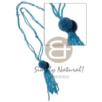 2 rows tassled baby blue