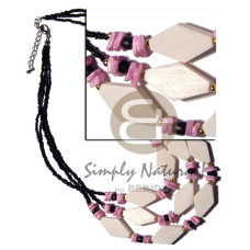 3 rows black glass beads