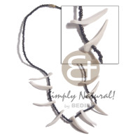 White clam tusks in black