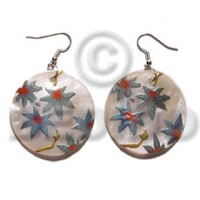 Dangling 35mm round handpainted embossed hammershell