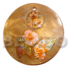 Round 40mm brownlip handpainted