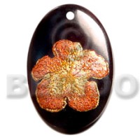 Oval 30mm blacktab handpainted