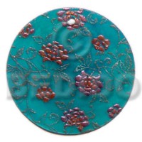 Round 35mm aqua blue