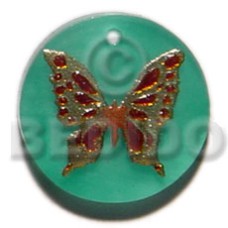 Round aqua blue 30mm