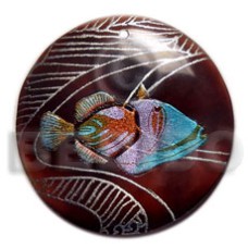 Round 40mm blacktab handpainted