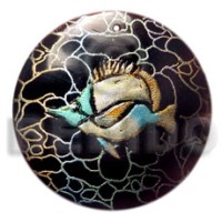 Round 40mm blacktab handpainted