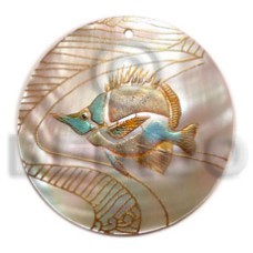 Round 40mm hammershell handpainted