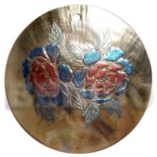 Round 40mm blacklip handpainted