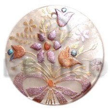 Round 40mm hammershell handpainted