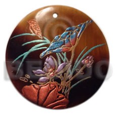 Round 40mm blacktab handpainted