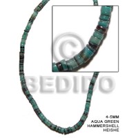 4-5mm hammershell heishi aqua green