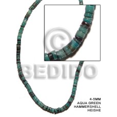 4-5mm hammershell heishi aqua green