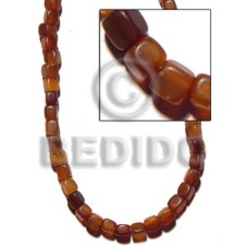 5x5mm amber diced golden horn