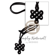 Celtic knot black carabao horn