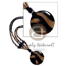 Round 50mm black horn golden horn