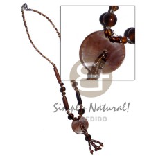 30mm brownlip in glass beads