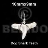 Dog shark teeth pendant 10mmx9mm-