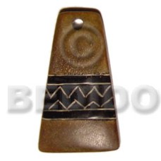 Aztec carving natural horn 45mm