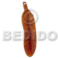 40mmx15mm golden amber horn leaf
