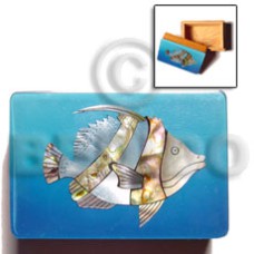 Wooden jewelry box blue