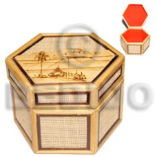 Bamboo raffia jewelry box