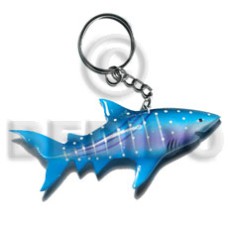 Shark handpainted wood keychain 110mmx50mm