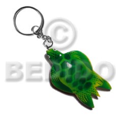 Sea turtle handpainted wood keychain