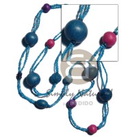 2 rows tassled baby blue