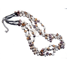 2 rows amber glass beads