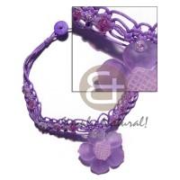 Lilac wax cord macrame choker