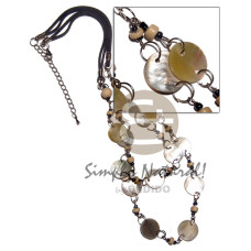 2 rows leather thong