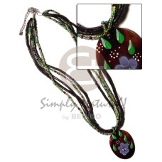 5 rows glass beads wax