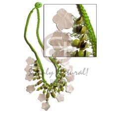 Lime green macrame dangling