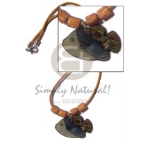 Fish pendant inlay amber