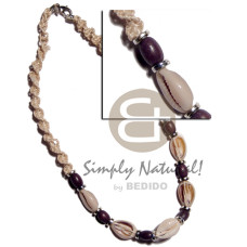 Twisted macrame wood beads