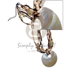 45mm round mop shell pendant