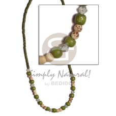 2-3 coconut heishi moss green