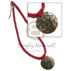 3 rows twisted fuschia glass