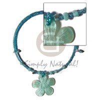 Aqua blue glass beads wire